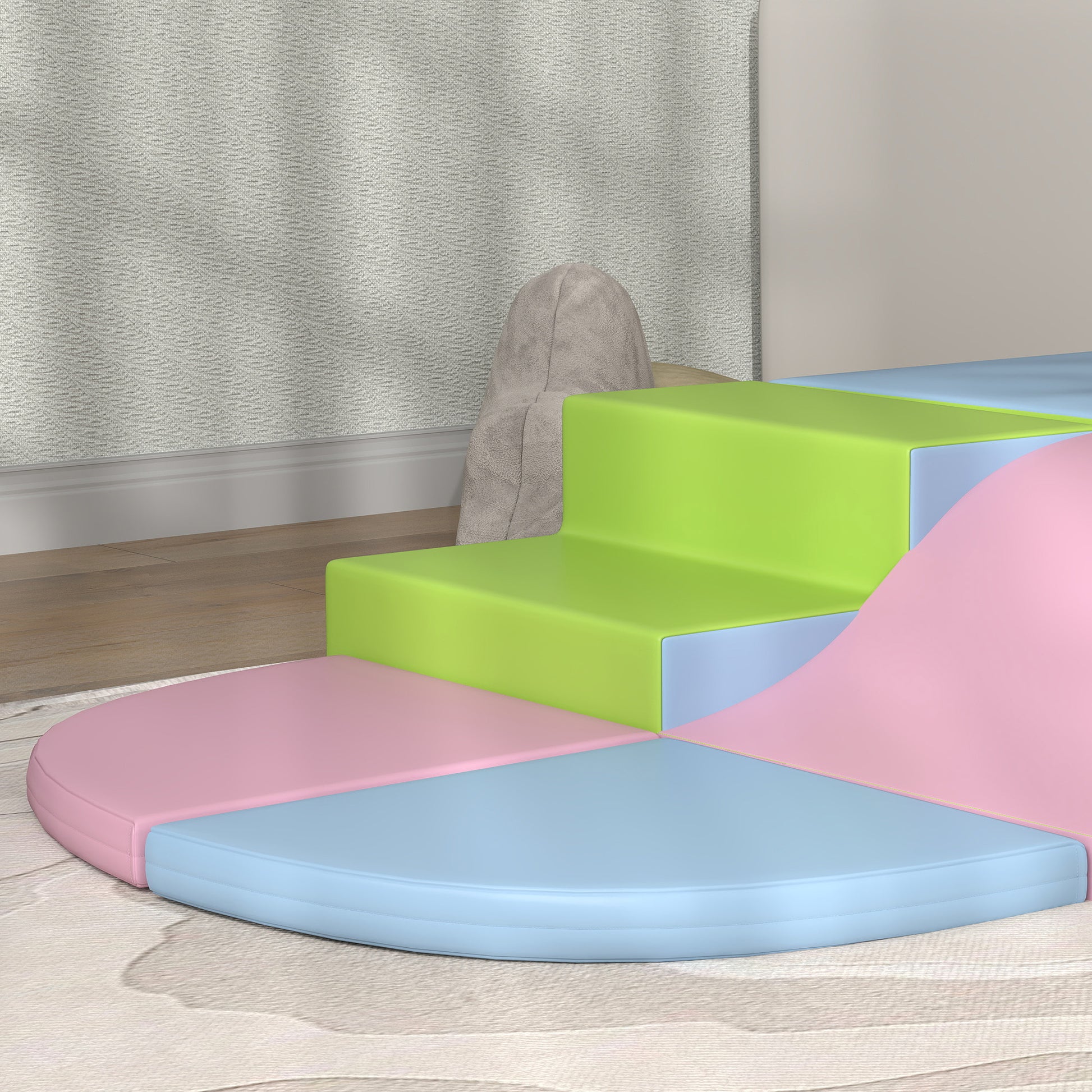 HOMCOM 6 Piece Soft Play Equipment for Kids Climb and Crawl in Red-7